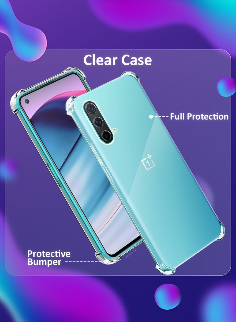مارجون Gorilla Shockproof Clear TPU Case Cover for OnePlus Nord CE 5G - Air Cushion Corners and Raised Camera Guard Clear-1 - Image 2