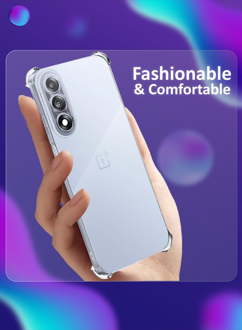 مارجون Gorilla Case Cover for OnePlus Nord 5 5G - Shockproof Clear TPU Air Cushion Corners and Raised Camera Guard with 3D Screen Protector Clear-2 - Image 4