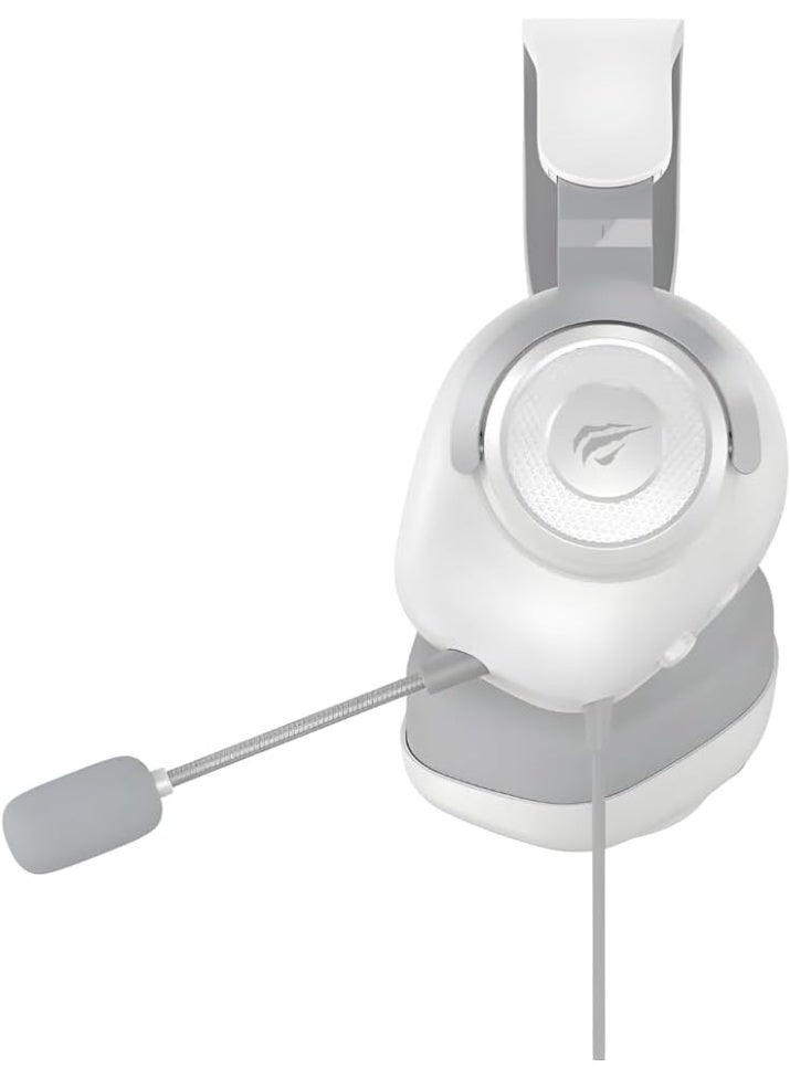 havit H2230U Gaming Headset 7.1 Surround Sound USB Headset – Gaming Headset Wired Over-Ear Headset with Removable Mic, White & Gray - Image 5