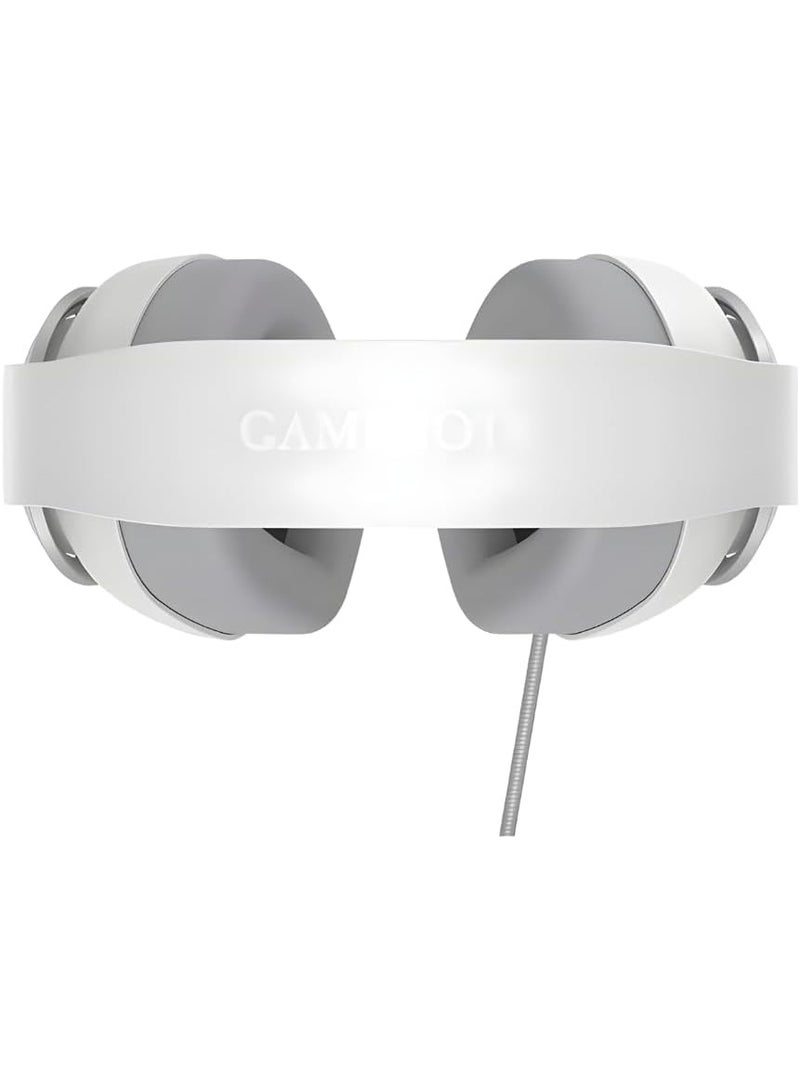 havit H2230U Gaming Headset 7.1 Surround Sound USB Headset – Gaming Headset Wired Over-Ear Headset with Removable Mic, White & Gray - Image 3