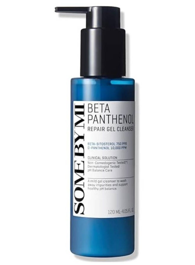 سام باي مي SOME BY MI Beta-Panthenol Repair Gel Cleanser 120ml – pH-balanced face wash for sensitive & acne-prone skin, strengthens the moisture barrier with Beta-Panthenol™, gently removes excess oil, impurities, sunscreen & makeup residue; sulfate-free, fragrance-free daily Korean cleanser for a calm, clean complexion mlml - Image 1
