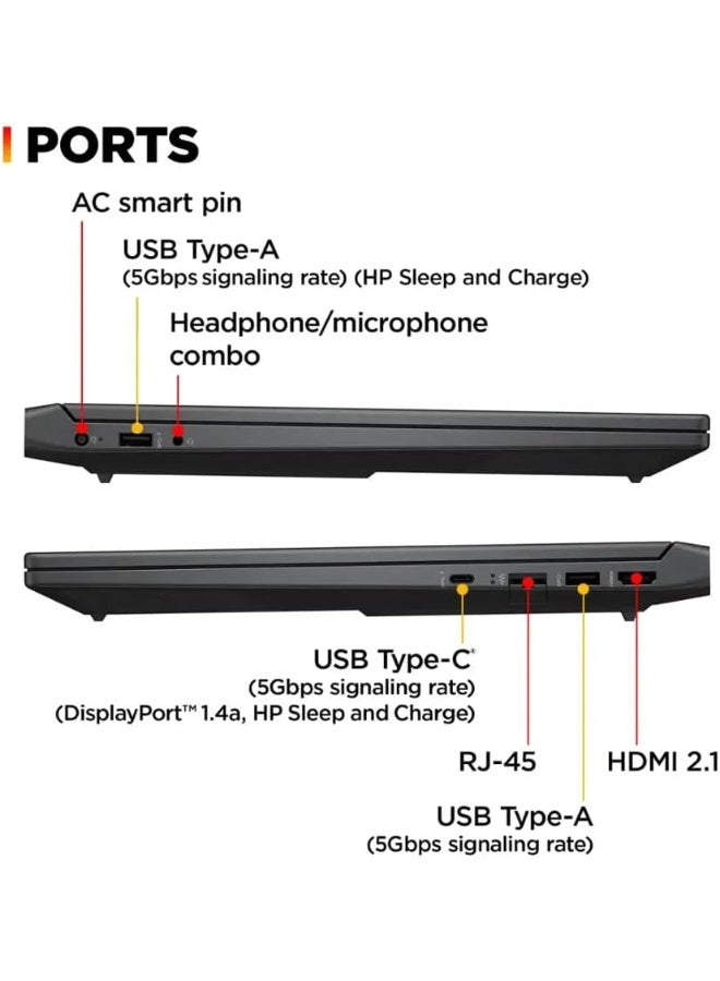 HP Victus 15.6" FHD LED144Hz Gaming Laptop AMD Ryzen 7 7445HS (Up to 4.7GHz) NVIDIA GeForce RTX 4050 6GB GDDR6; 16GB DDR5 RAM; 512GB SSD; Wi-Fi 6E; Win 11 Home,(US Version) English Mica Silver - Image 3