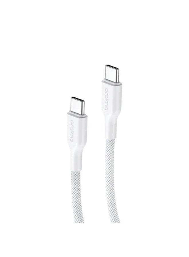 Oraimo Charging Cable BroidLine Fabric USB-C to USB-C 1m 100W - White