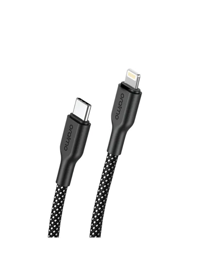 Oraimo Charging Cable Ultra-Durable Braided USB-C to Lightning 1m 45W - Black