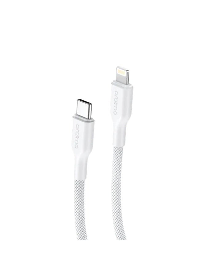 Oraimo Charging Cable Ultra-Durable Braided USB-C to Lightning 1m 45W - White
