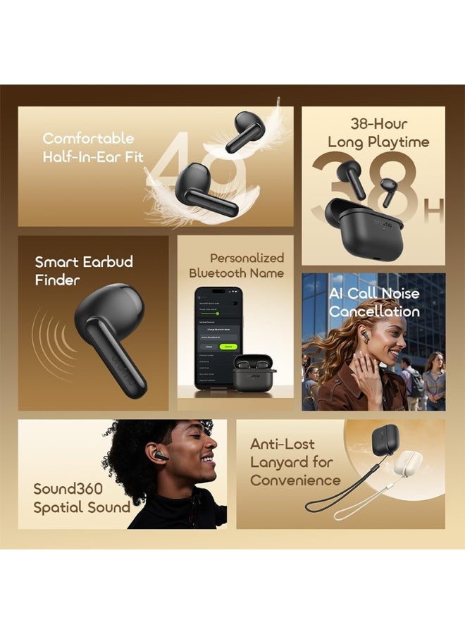 Oraimo SpaceBuds Air True Wireless Earbuds with Sound360 Spatial Audio - Black - Image 2