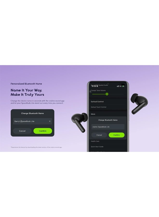 Oraimo SpaceBuds Lite True Wireless Earbuds with Sound360 Spatial Audio - Black - Image 3