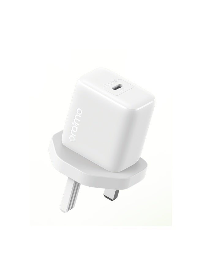 Oraimo Wall Charger USB-C Port 20W with Cable - White - Image 2