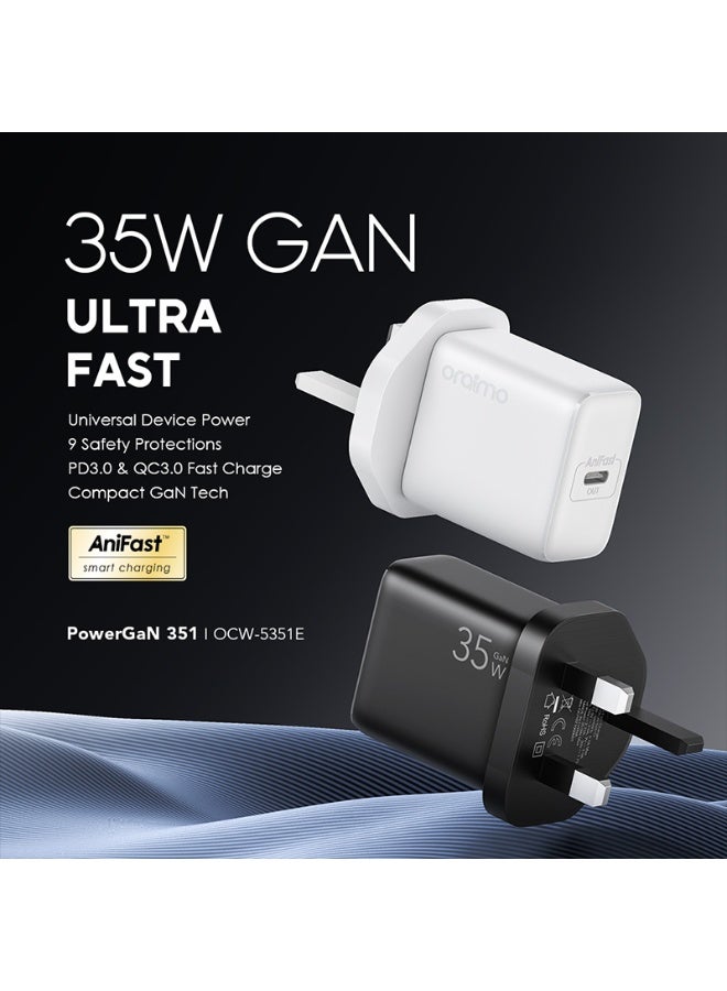 Oraimo Wall Charger USB-C Port 35W with Cable - Black - Image 4