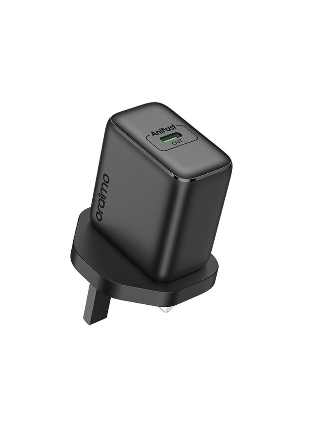 Oraimo Wall Charger USB-C Port 35W with Cable - Black - Image 2