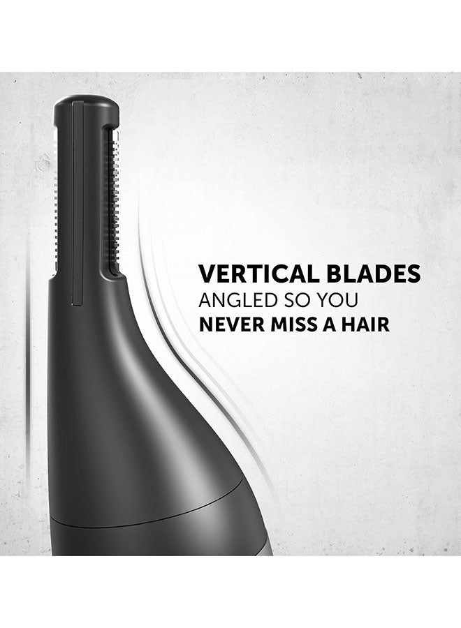 Wahl Precision Ear, Nose & Eyebrow Trimmer, Fully Washable Personal Grooming Kit with Dual-Blade Precision Cutter for Nose, Ear & Facial Hair, Compact Cordless Groomer for Men & Women - 5560 – 3917 Black and Silver - Image 5