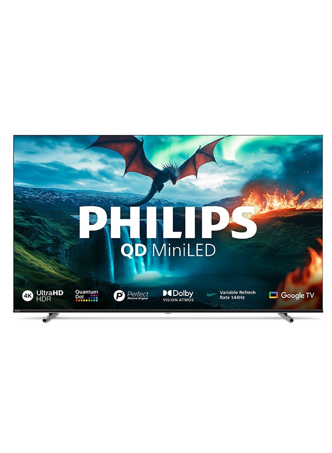 فيليبس تلفاز فيليبس 65 بوصة QD MiniLED 4K جوجل TV | تلفاز ألعاب 144Hz HDMI 2.1 مع VRR و ALLM | دولبي فيجن، دولبي أتموس | تلفاز ذكي متميز - Image 1