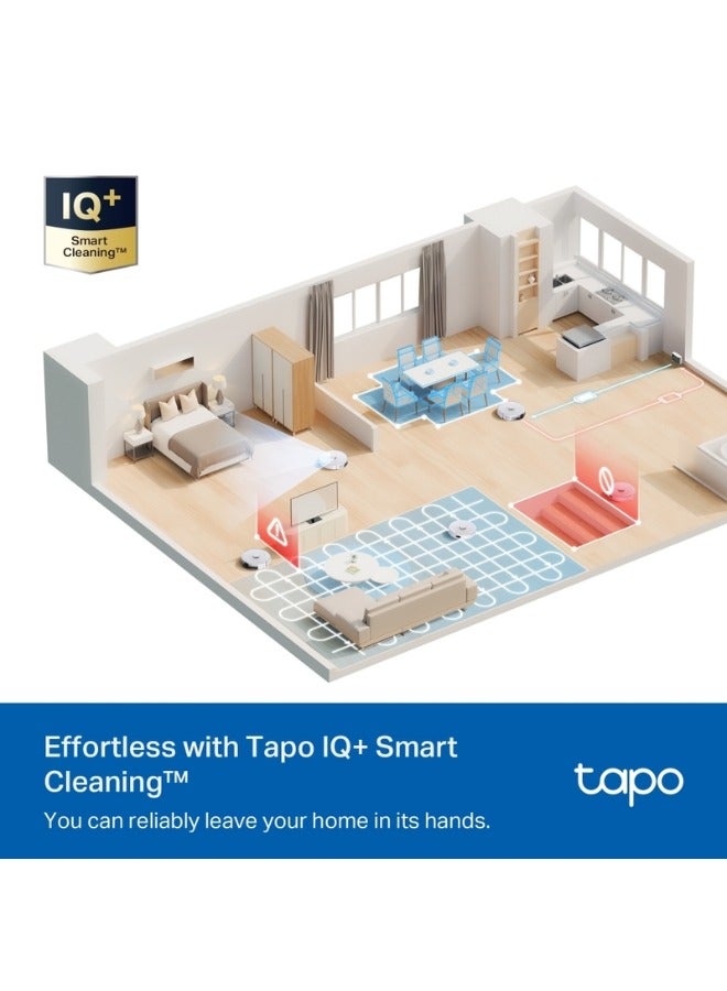 تي بي لينك Tapo RV30 Max 5300Pa Hyper Suction Robot Vacuum & Mop with LiDAR+IMU Dual Navigation, Auto-Empty Dock, Smart Cleaning, Multi-Floor Mapping, Carpet Avoidance, and Voice Control for Effortless, Spotless Home Cleaning-White 45 W Tapo RV30 Max White - Image 4