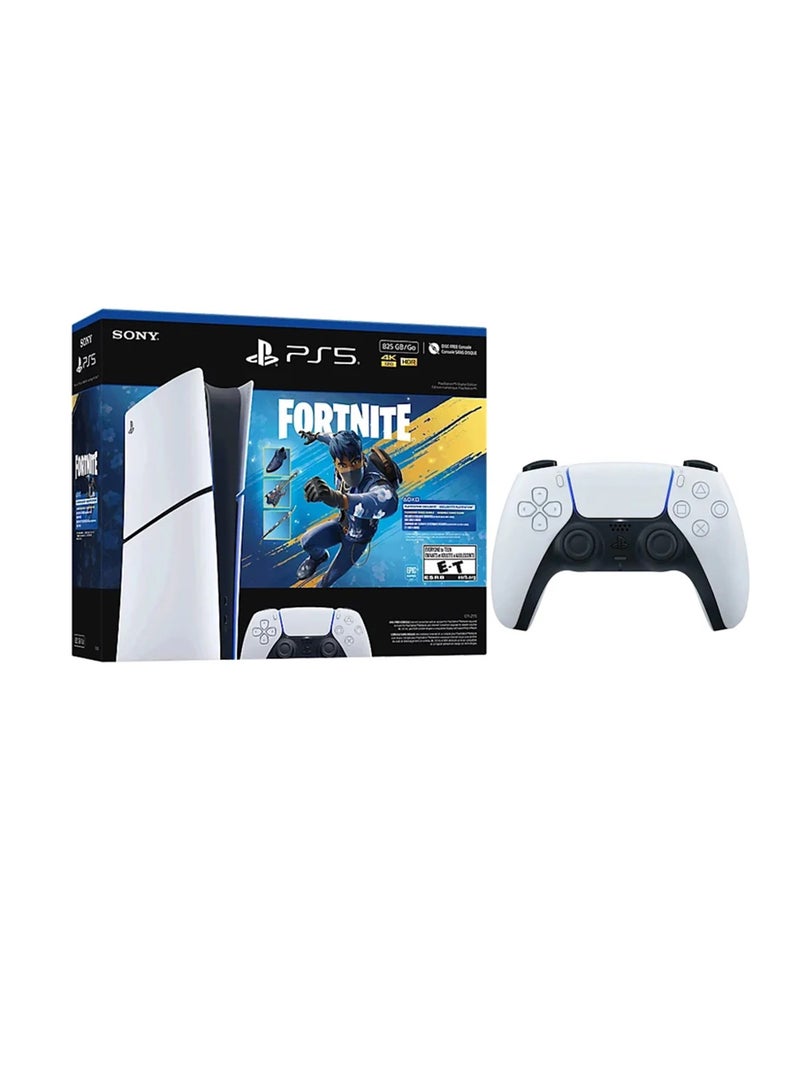 Sony PlayStation®5 Digital Edition 825GB – Fortnite With Extra White Controller Bundle - Image 1