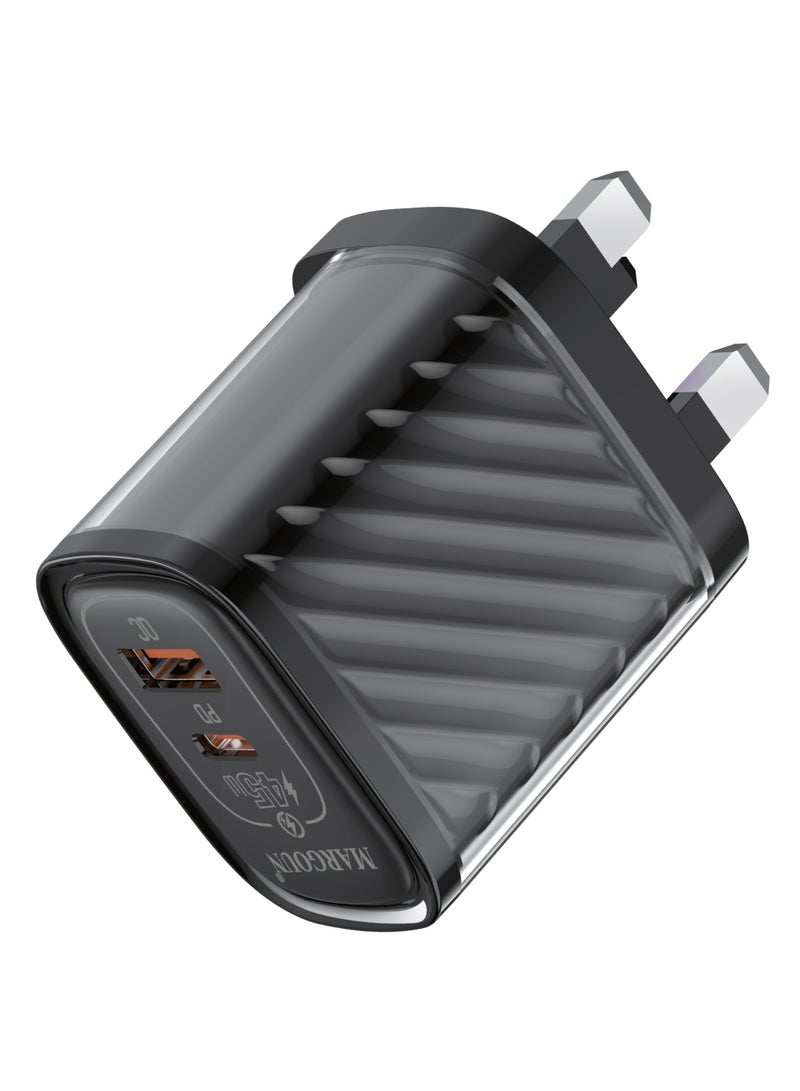 مارجون محول طاقة 45 واط ديو، منفذي USB-C و USB-A مزدوجين، شحن فائق السرعة PD و QC مع كابل Type-C لهاتف Oneplus 15 - Image 4