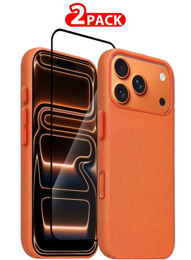 مارجون حافظة حماية منسوجة بتقنية آيفون 17 برو ماكس - خفيفة الوزن وملائمة نحيفة مع واقي شاشة ثلاثي الأبعاد - - Image 1