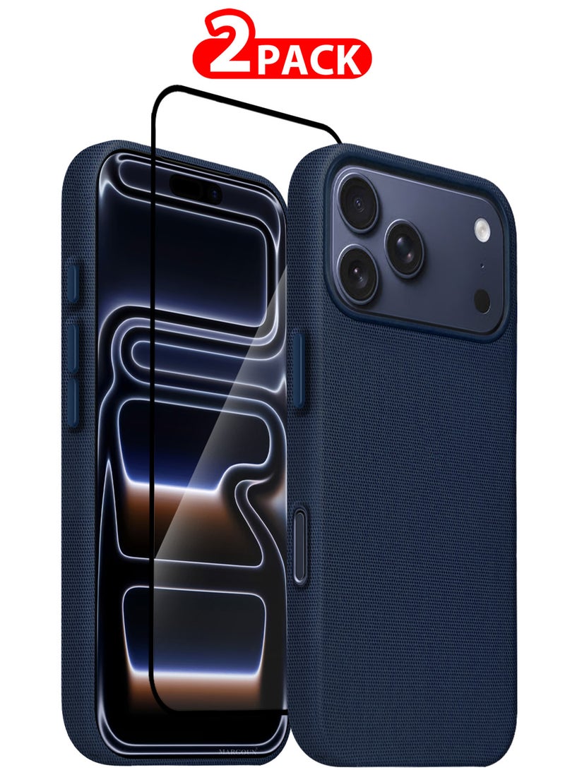 مارجون حافظة واقية من القماش التقني لجهاز آيفون 17 برو ماكس - خفيفة الوزن وملائمة نحيفة مع واقي شاشة ثلاثي الأبعاد - - Image 1