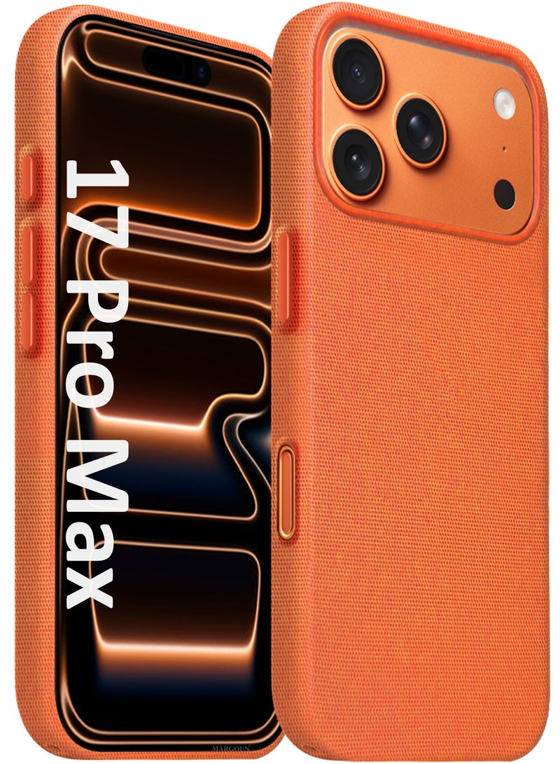 MARGOUN iPhone 17 Pro Max Tech Woven Protective Case – Lightweight Slim Fit with Enhanced Grip - Cosmic Orange - Image 1