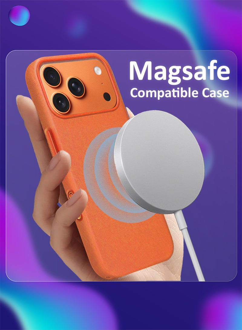 MARGOUN iPhone 17 Pro Max Tech Woven Protective Case – Lightweight Slim Fit with Enhanced Grip - Cosmic Orange - Image 3
