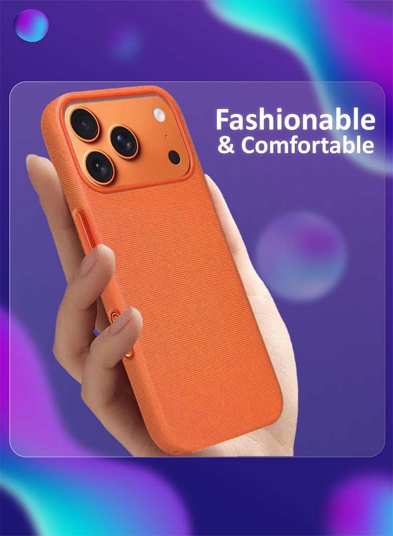 MARGOUN iPhone 17 Pro Max Tech Woven Protective Case – Lightweight Slim Fit with Enhanced Grip - Cosmic Orange - Image 4