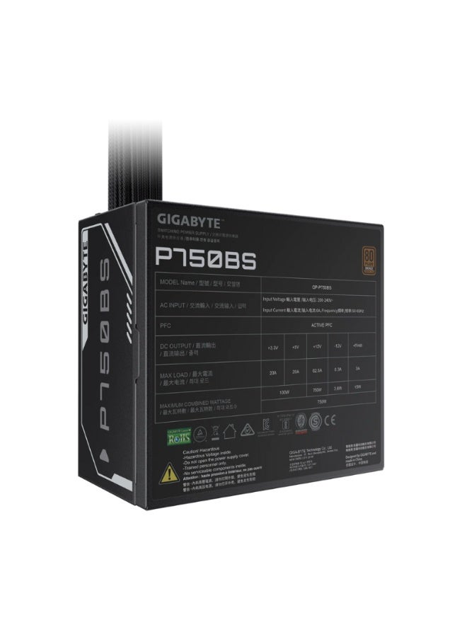 جيجابايت مزود طاقة جيجابايت GP-P750BS 80+ برونزي - 750 واط - أسود - Image 4