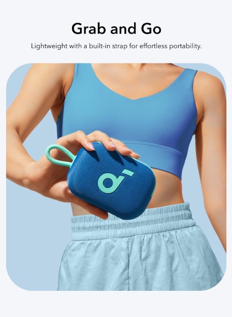 ساوند كور Select 4 Go Ultra Portable Bluetooth Speaker by Anker, 20H Playtime, IP67 Waterproof and Dustproof, Floatable, Customisable Pro EQ, Wireless Stereo Pairing, Ideal for Home, Outdoors, Hiking Blue - Image 4