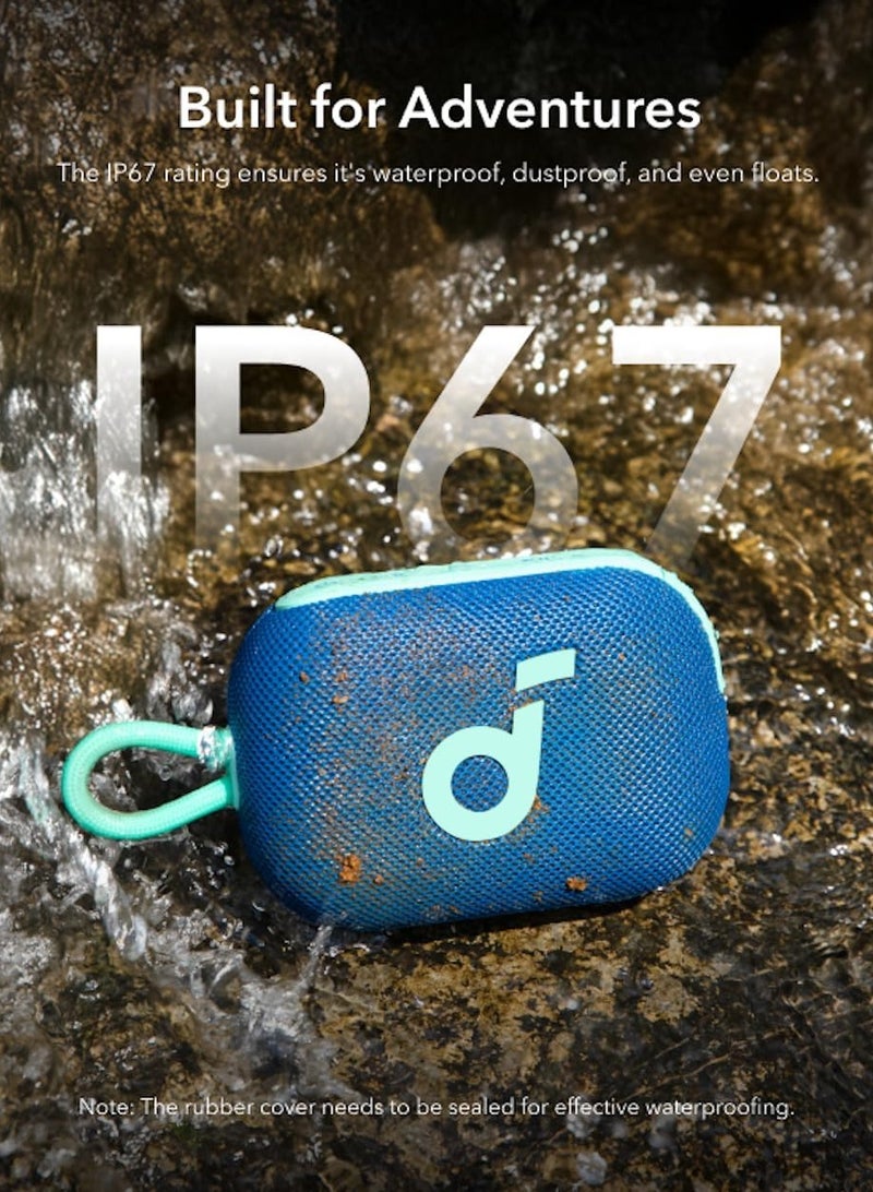 ساوند كور Select 4 Go Ultra Portable Bluetooth Speaker by Anker, 20H Playtime, IP67 Waterproof and Dustproof, Floatable, Customisable Pro EQ, Wireless Stereo Pairing, Ideal for Home, Outdoors, Hiking Blue - Image 3