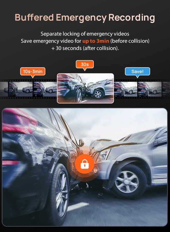70mai A810S-2 Dash Cam 4K Front and Rear, 4K+1080P Car Camera with STARVIS 2 Sensors HDR Night Vision, 4G LTE, ADAS & WiFi 6, 24/7 Parking, Voice Cont image 7
