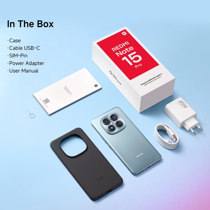 Xiaomi Redmi Note 15 Pro Dual SIM 4G Glacier Blue 8G RAM 256GB with 2 Pin adaptor - Global Version - Image 3