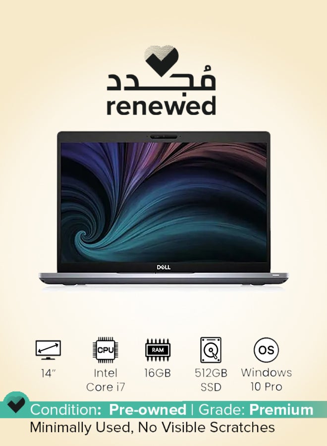 Renewed - Latitude 5410 Laptop With 14-Inch Full HD Display,Core i5 Processor/Quad Core/10th Gen/16GB RAM/512GB SSD/Intel UHD 620 Graphics/Windows 10 Pro English Silver
