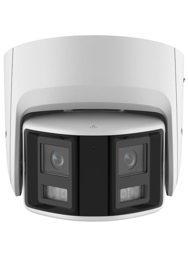 HIKVISION DS-2CD2346G2P-ISU/SL 4MP Panoramic IP Turret Camera, 180° Wide View, AcuSense AI Human & Vehicle Detection, Built-in Mic & Speaker, Active Strobe & Audio Alarm, ColorVu Night Vision, WDR, PoE, IP67, microSD Up to 512GB | DS-2CD2346G2P-ISU/SL - Image 1