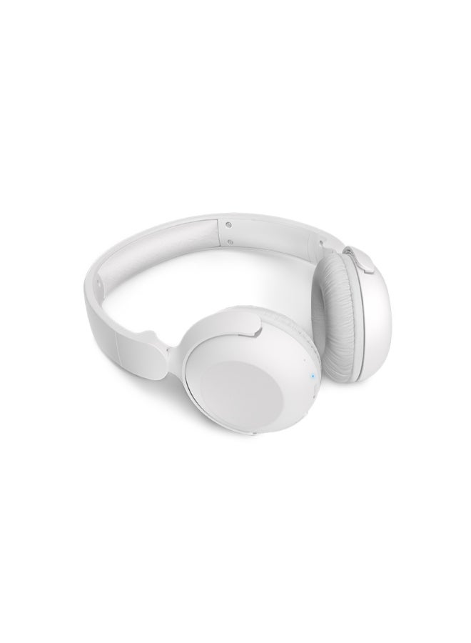 Philips TAH2209WT Wireless On-Ear Headphones – Elegant White Design, Clear Dynamic Audio, All-Day Comfort White - Image 2