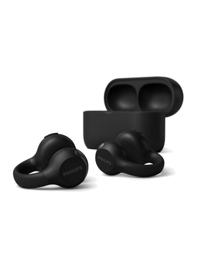 Philips TAQ2000BK Open-Ear True Wireless Earbuds – Ultra-Light Design, Awareness-Safe Listening, Premium Comfort Black - Image 1