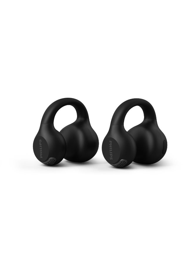 Philips TAQ2000BK Open-Ear True Wireless Earbuds – Ultra-Light Design, Awareness-Safe Listening, Premium Comfort Black - Image 4