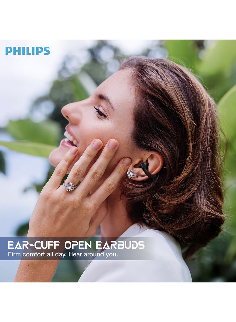 Philips TAQ2000BK Open-Ear True Wireless Earbuds – Ultra-Light Design, Awareness-Safe Listening, Premium Comfort Black - Image 2