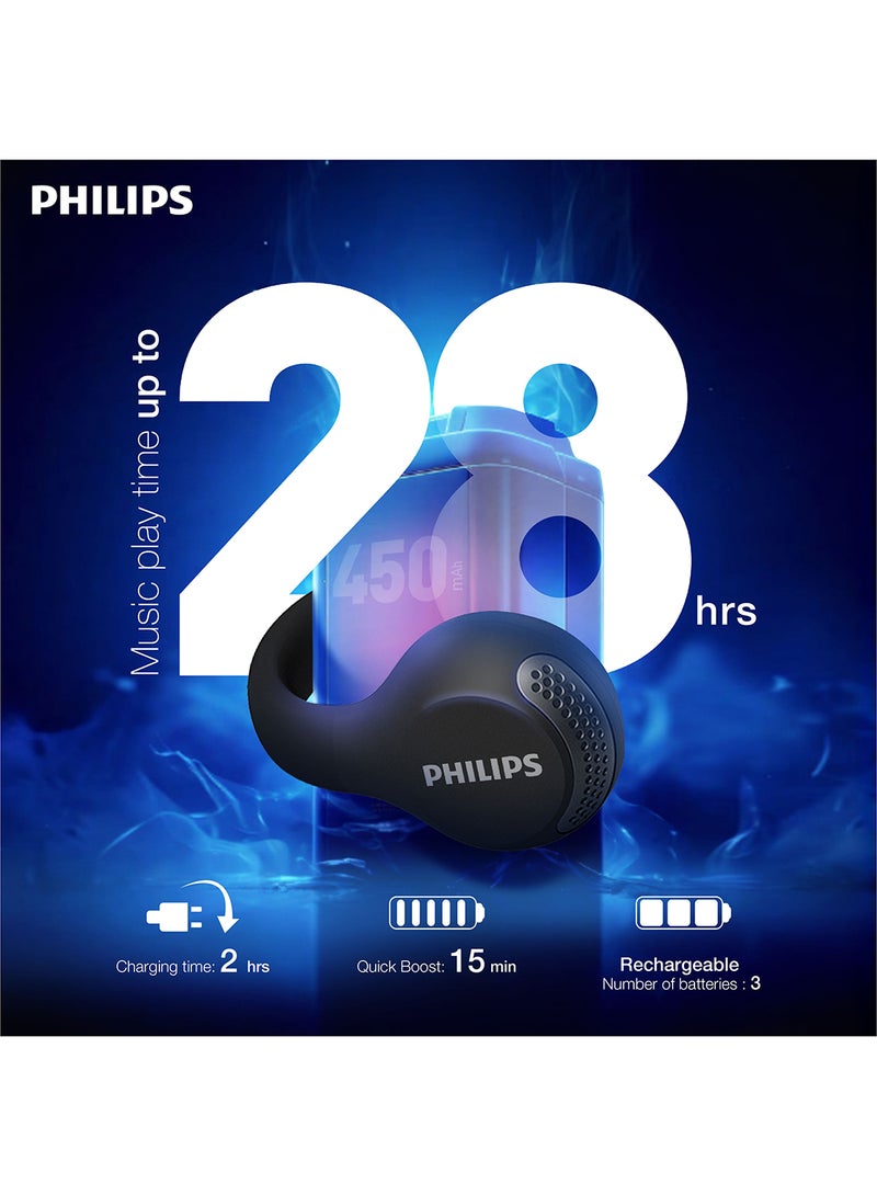 Philips TAQ2000BK Open-Ear True Wireless Earbuds – Ultra-Light Design, Awareness-Safe Listening, Premium Comfort Black - Image 4