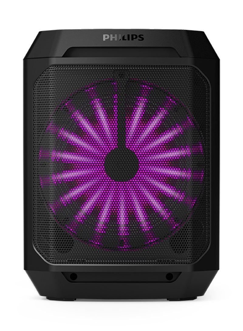 Philips TAX2208 Bluetooth Party Speaker | Deep Bass, LED Light Effects, Portable Karaoke Speaker with Mic Input | Powerful Wireless Home & Outdoor Sound Black - Image 1