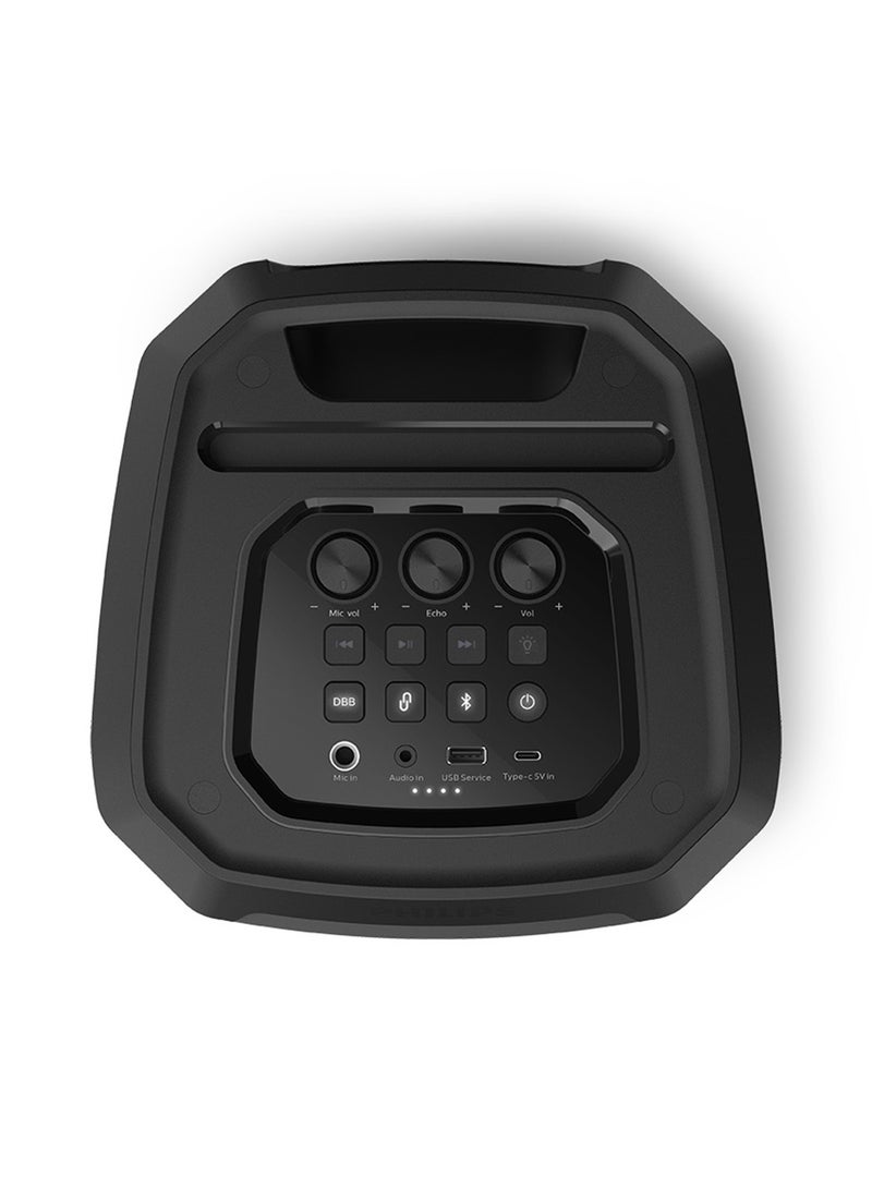 Philips TAX2208 Bluetooth Party Speaker | Deep Bass, LED Light Effects, Portable Karaoke Speaker with Mic Input | Powerful Wireless Home & Outdoor Sound Black - Image 2