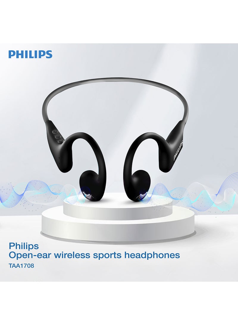 Philips TAA1708BK Open-Ear Wireless Sports Headphones – Premium Aware Listening, Secure Fit, AI-Enhanced Calls Black - Image 1
