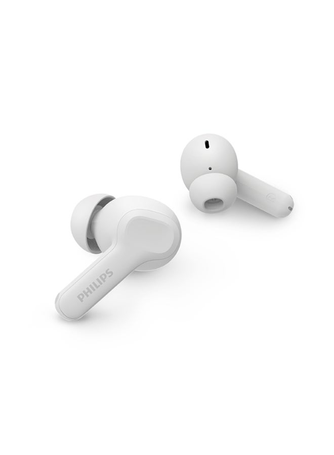 Philips TAT1109WT True Wireless Earbuds – Sleek White TWS Design, Balanced Audio, Secure Ergonomic Fit White - Image 2