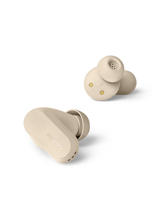 Philips TAT3509BG True Wireless Earbuds – Premium Beige Finish, Ultra-Comfort Fit, Smooth Balanced Audio Beige - Image 2