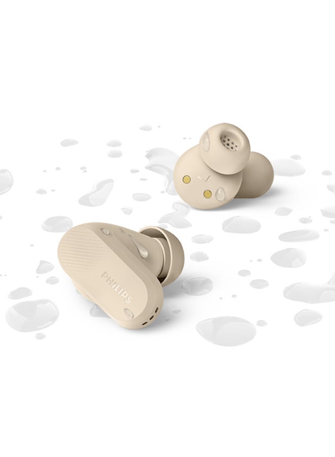 Philips TAT3509BG True Wireless Earbuds – Premium Beige Finish, Ultra-Comfort Fit, Smooth Balanced Audio Beige - Image 3