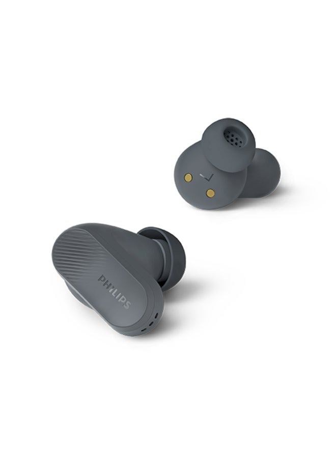 Philips TAT3509GY True Wireless Earbuds – Elegant Grey Finish, Secure Ergonomic Fit, Enhanced Audio Clarity Grey - Image 2