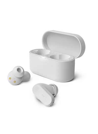Philips TAT3509WT True Wireless Earbuds – Clean White Premium Design, Rich Sound, All-Day Comfort White