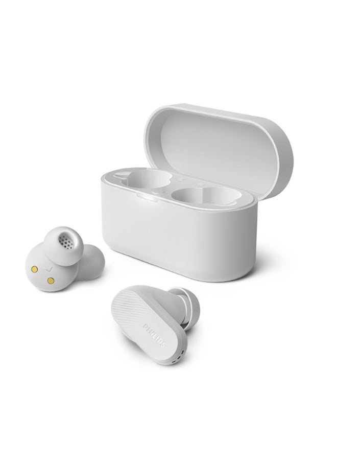 Philips TAT3509WT True Wireless Earbuds – Clean White Premium Design, Rich Sound, All-Day Comfort White - Image 1