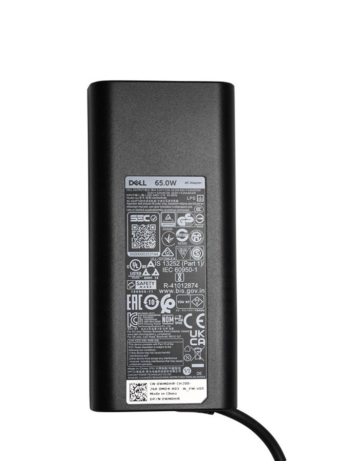 ديل 098YMX 98YMX 65W USB-C Tip Power Supply Laptop AC Adapter black - Image 3
