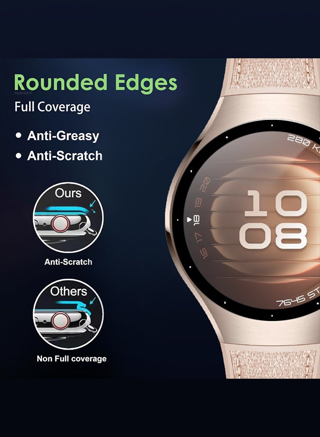 مارجون PMMA Clear Screen Protector for Huawei Watch 5 42mm - Ultra Thin Scratch Resistant Protective Film Clear Side Black-1 - Image 4