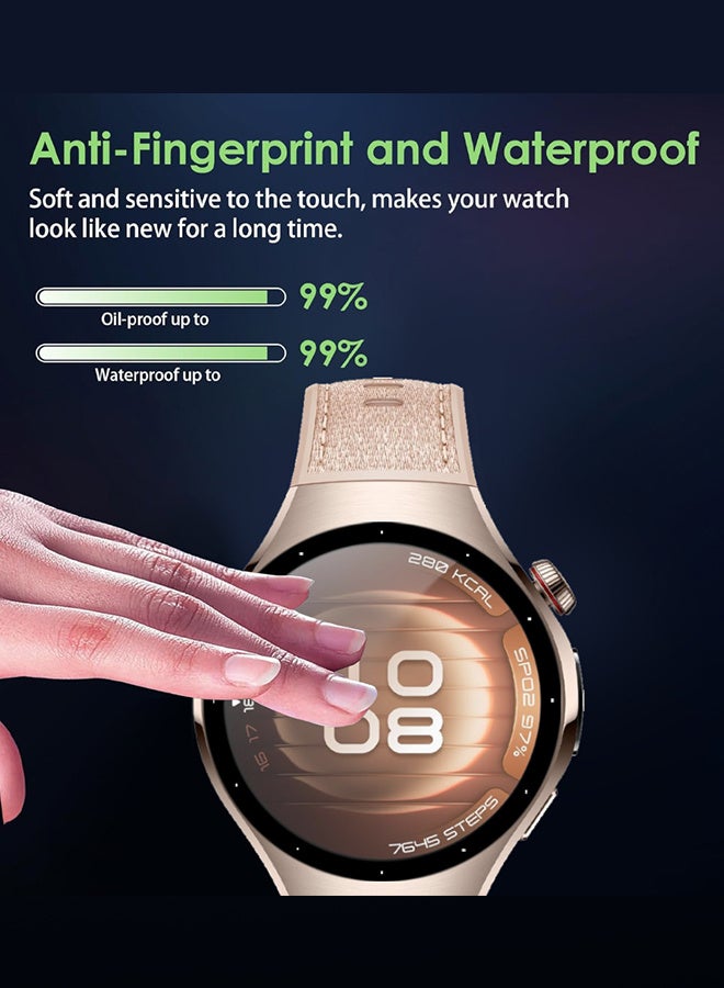 مارجون PMMA Clear Screen Protector for Huawei Watch 5 42mm - Ultra Thin Scratch Resistant Protective Film Clear Side Black-1 - Image 5