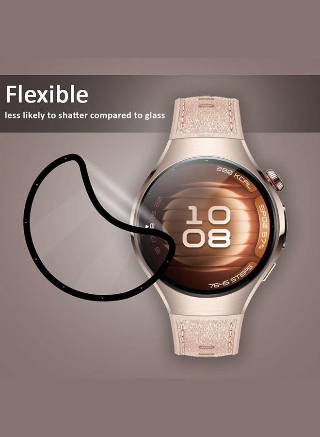 مارجون PMMA Clear Screen Protector for Huawei Watch 5 42mm - Ultra Thin Scratch Resistant Protective Film Clear Side Black-1 - Image 3