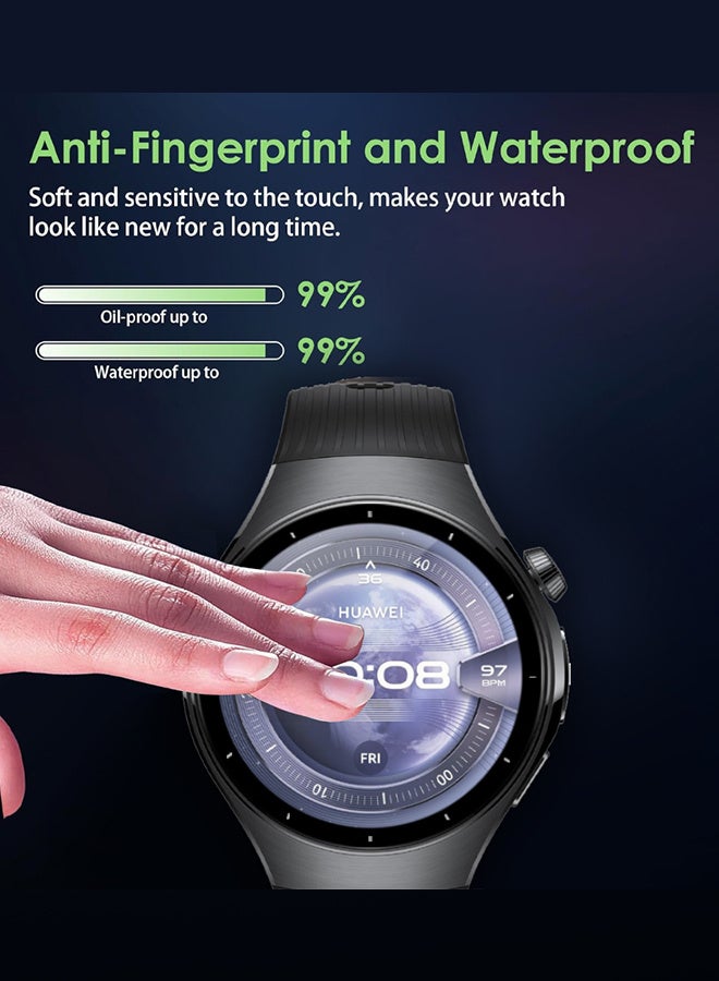 مارجون 2 Pieces PMMA Clear Screen Protector for Huawei Watch 5 46mm - Ultra Thin Scratch Resistant Protective Film Clear Side Black-2 - Image 5